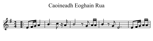 Caoineadh Eoghain Rua - staff notation