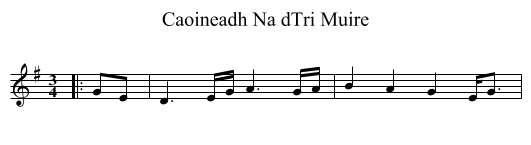 Caoineadh Na dTri Muire - staff notation