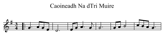 Caoineadh Na dTri Muire - staff notation