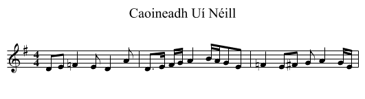 Caoineadh Uí Néill - staff notation