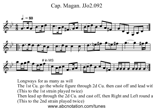 Cap. Magan. JJo2.092 - staff notation