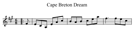 Cape Breton Dream - staff notation