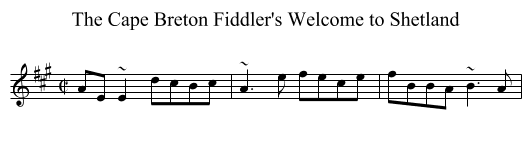 Cape Breton Fiddler's Welcome to Shetland, The - staff notation
