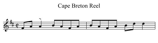 Cape Breton Reel - staff notation