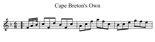 Cape Breton's Own - staff notation