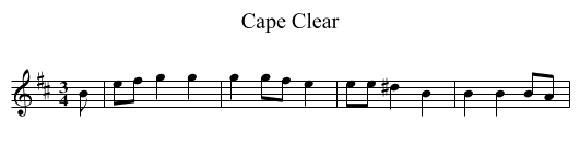Cape Clear - staff notation