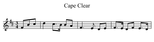 Cape Clear - staff notation