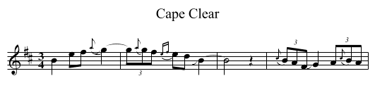 Cape Clear - staff notation