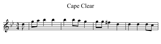 Cape Clear - staff notation