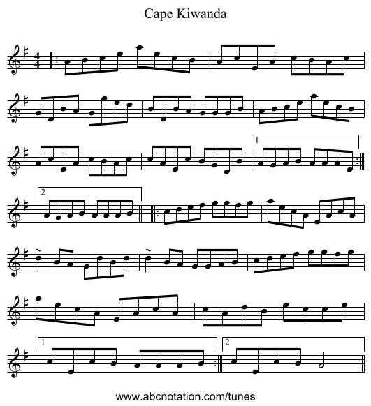 Cape Kiwanda - staff notation