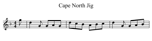 Cape North Jig - staff notation