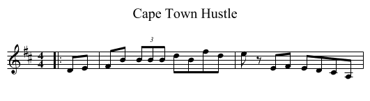 Cape Town Hustle - staff notation
