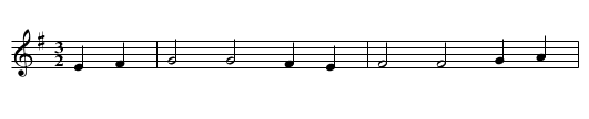 Capel y Ddol - staff notation