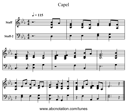 Capel - staff notation