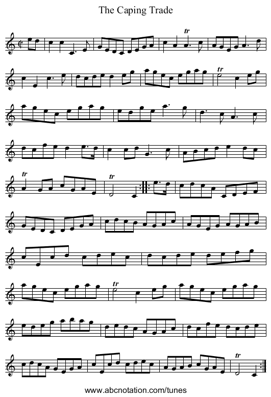Caping Trade, The - staff notation