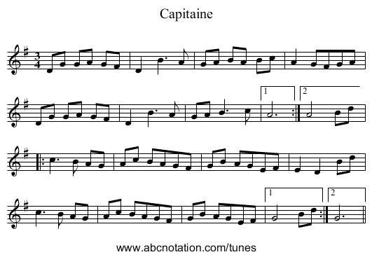 Capitaine - staff notation
