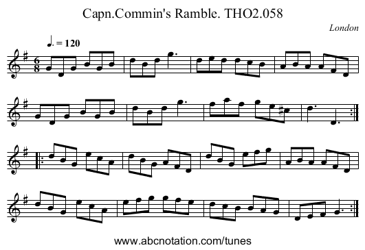 Capn.Commin's Ramble. THO2.058 - staff notation