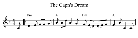 Capn's Dream, The  - staff notation