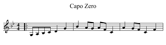 Capo Zero - staff notation