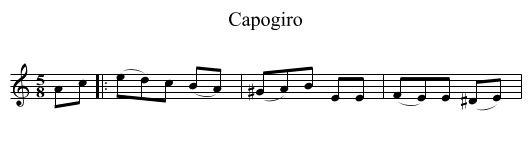 Capogiro - staff notation
