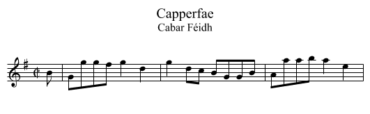 Capperfae - staff notation