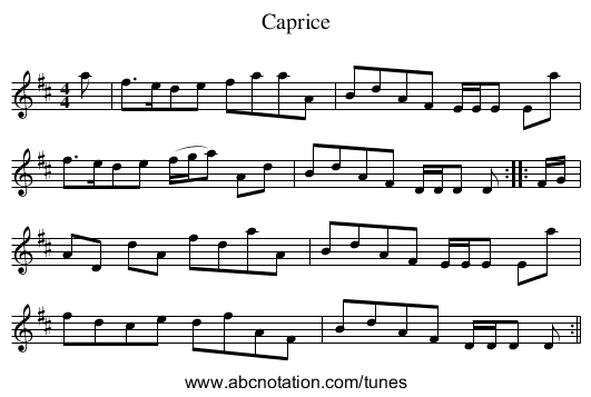 Caprice - staff notation