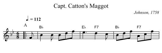 Capt. Catton's Maggot - staff notation
