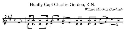 Capt Charles Gordon, R.N., Huntly - staff notation