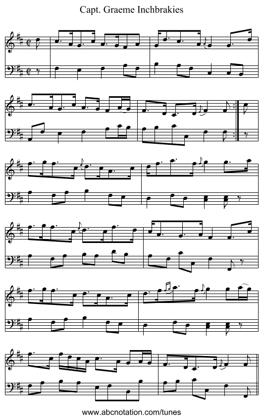 Capt. Graeme Inchbrakies - staff notation