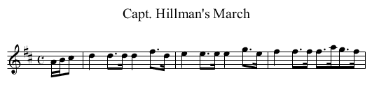 Capt. Hillman's March - staff notation