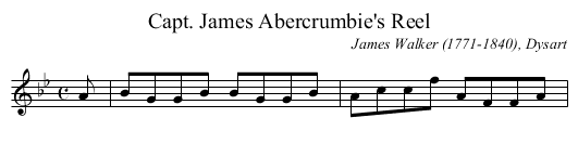 Capt. James Abercrumbie's Reel - staff notation