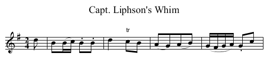 Capt. Liphson's Whim - staff notation