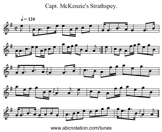 Capt. McKenzie's Strathspey. - staff notation