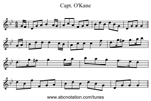 Capt. O'Kane - staff notation