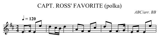 CAPT. ROSS' FAVORITE (polka) - staff notation
