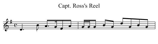 Capt. Ross's Reel - staff notation