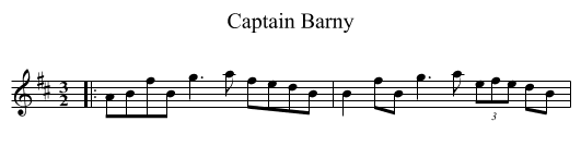 Captain Barny - staff notation
