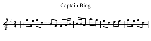Captain Bing - staff notation