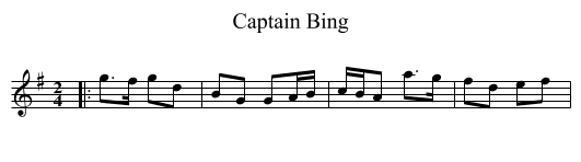 Captain Bing - staff notation