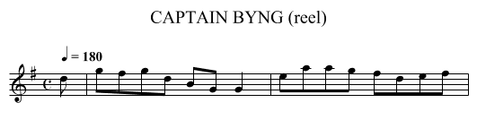 CAPTAIN BYNG (reel) - staff notation