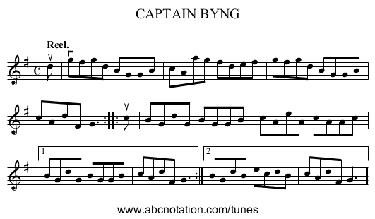 CAPTAIN BYNG - staff notation