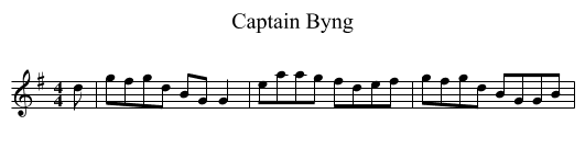 Captain Byng - staff notation