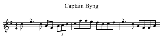 Captain Byng - staff notation