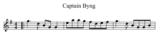 Captain Byng - staff notation