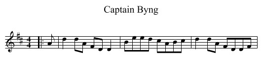 Captain Byng - staff notation