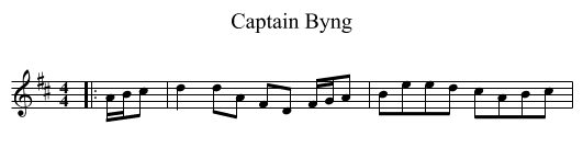 Captain Byng - staff notation