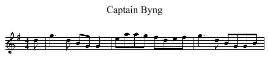 Captain Byng - staff notation