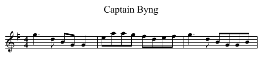 Captain Byng - staff notation