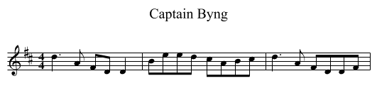 Captain Byng - staff notation
