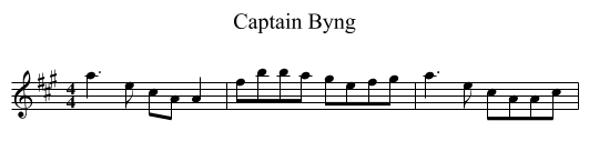 Captain Byng - staff notation